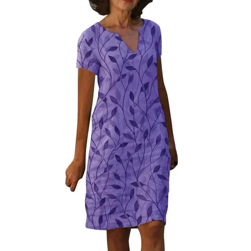 Valenzora | Vintage geblümtes V-Ausschnitt Maxikleid