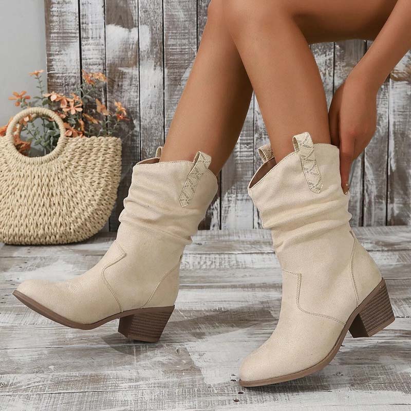 Valenzora | Vintage Boots with Chunky Heel