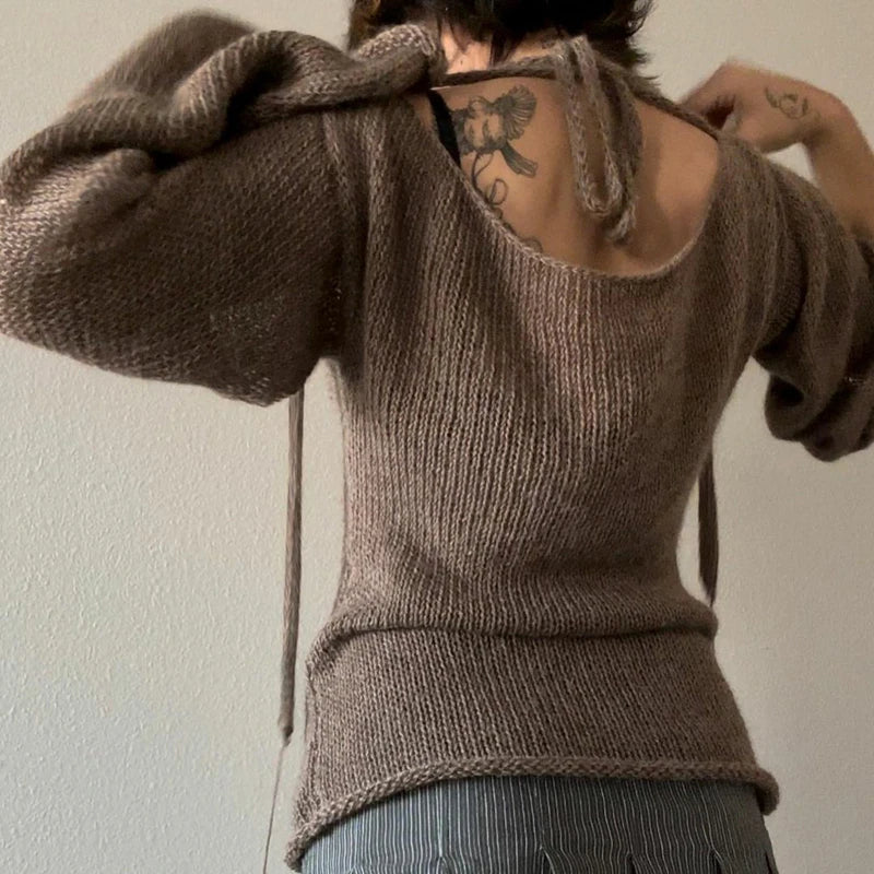 Valenzora | Loose-fitting knit sweater with bell sleeves