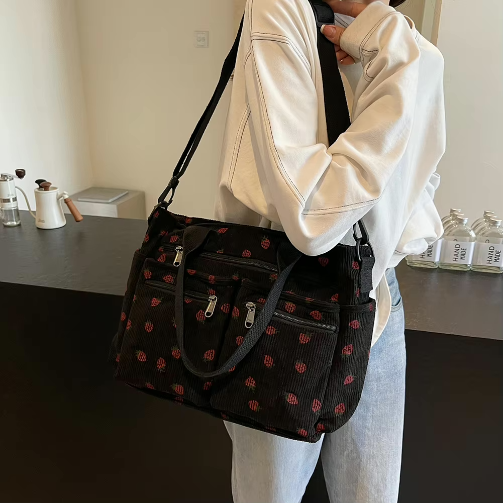Valenzora | Strawberry Corduroy Bag