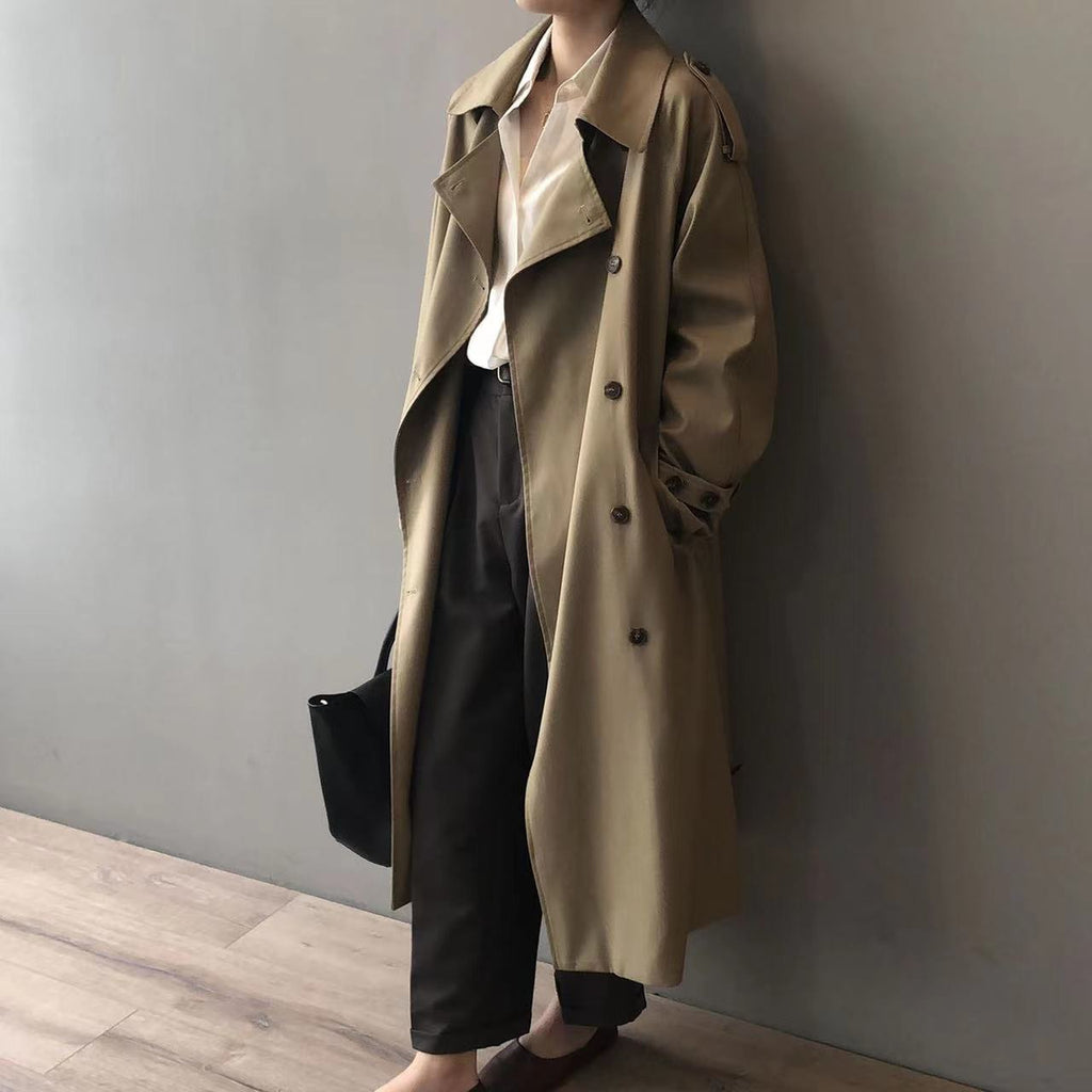 Valenzora Classic Trench Coat for Women | Oversized Windbreaker, Double-Breasted