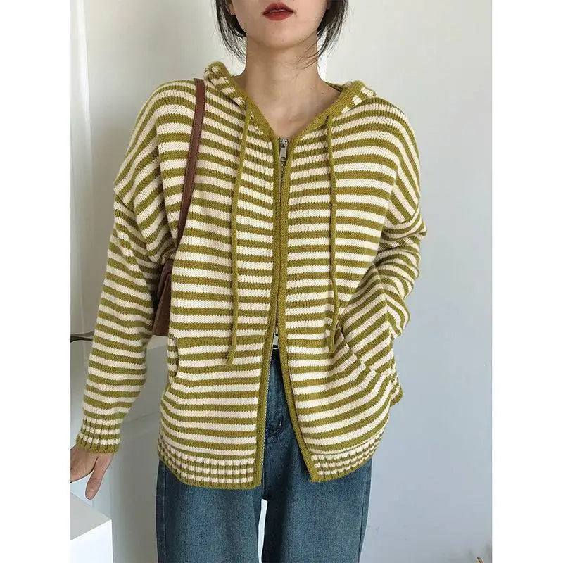 Gestreiftes Kapuzen-Sweatshirt
