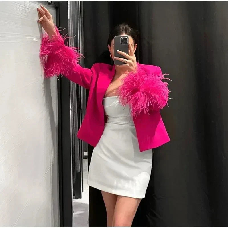 Valenzora | Feder-Blazer für Damen