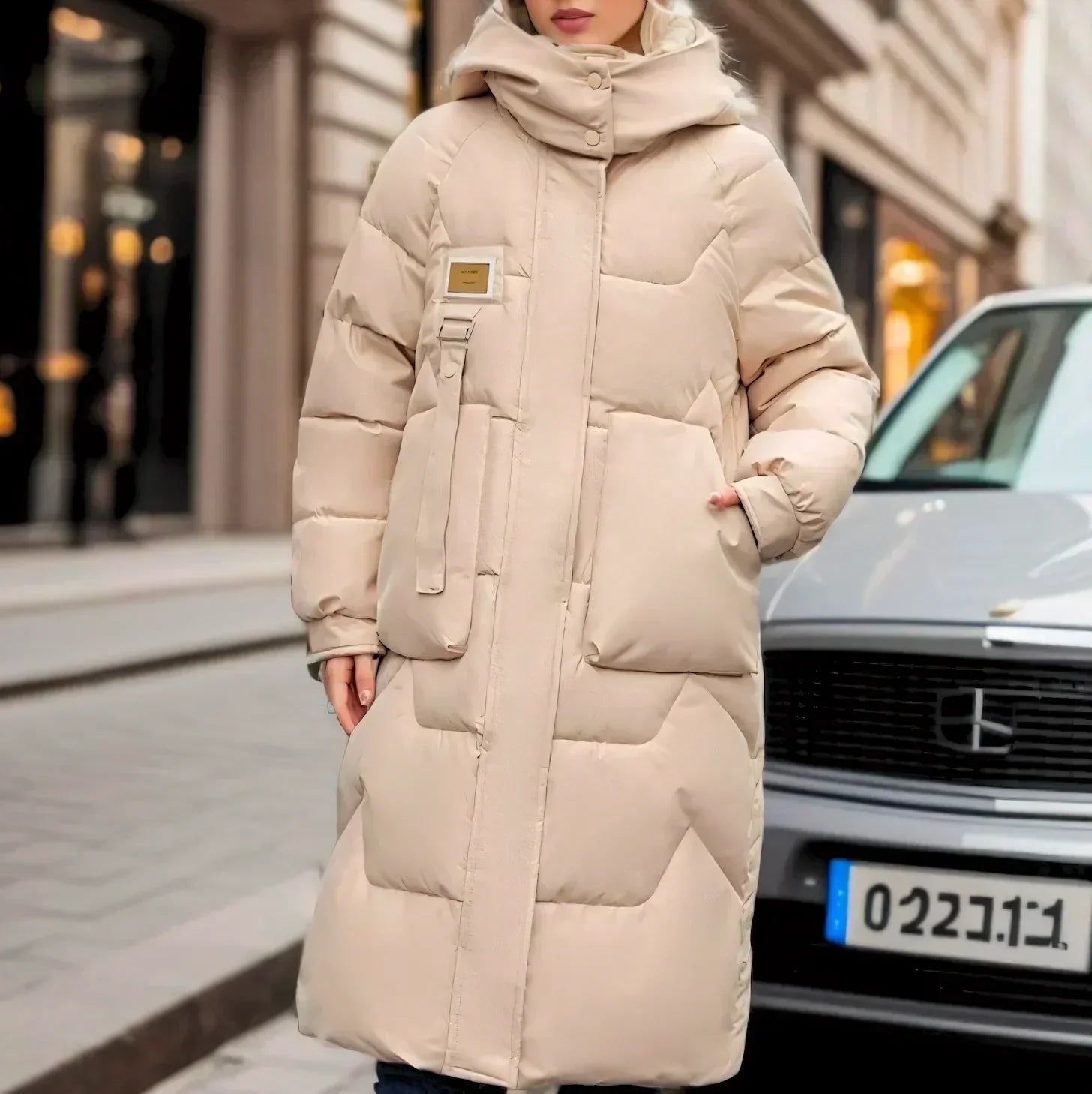 Valenzora – Elegant long waterproof puffer jacket