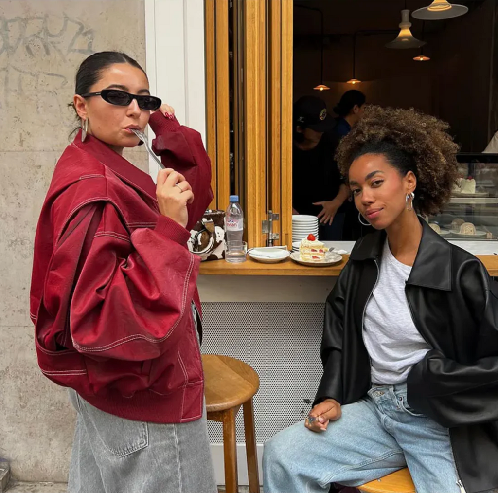 Valenzora | Oversized leather jacket with urban flair