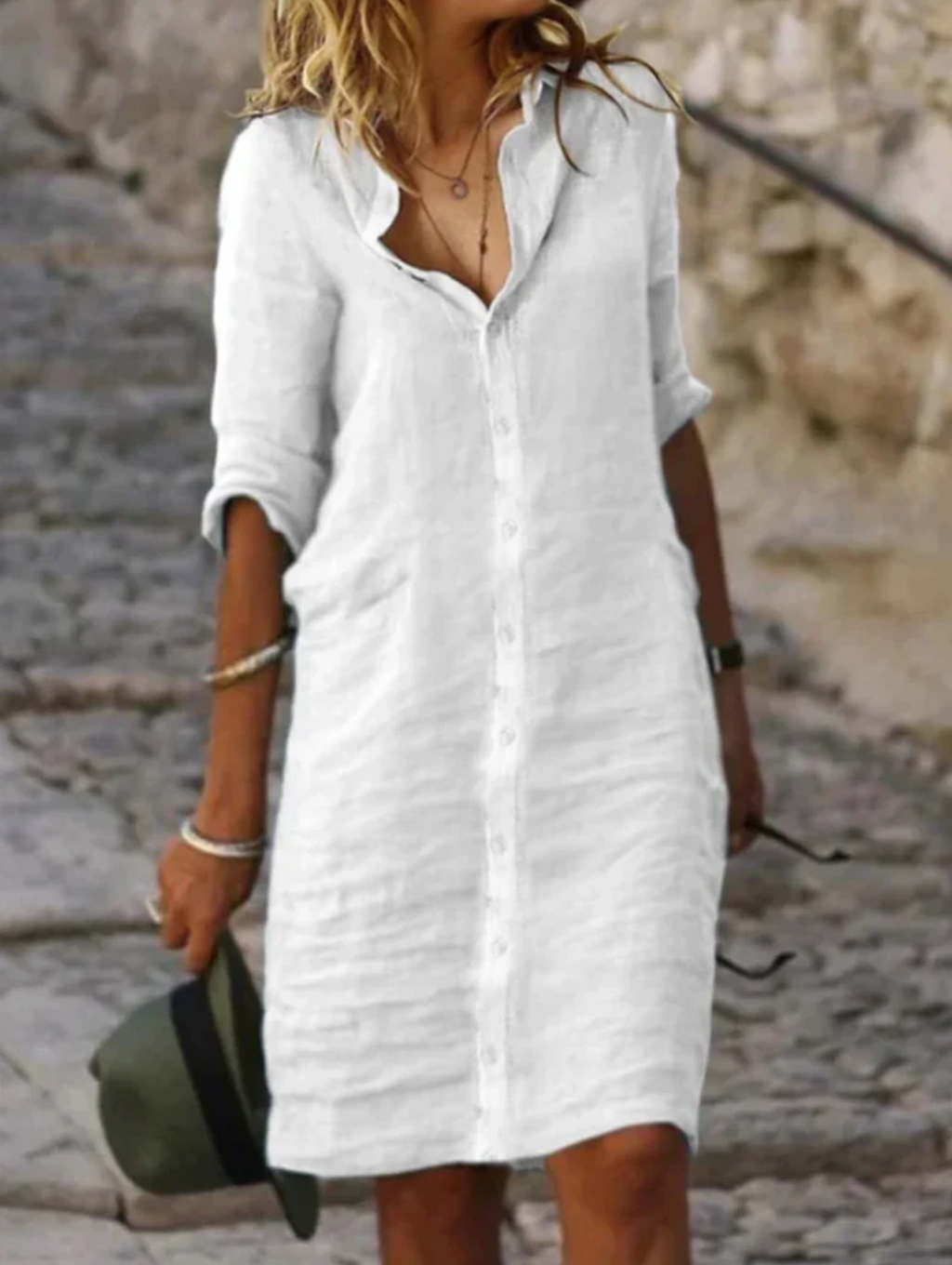 Valenzora | Linen Blouse Dress - Perfect Fit, Sustainable & Breathable - From Casual to Chic, Ideal for Every Season