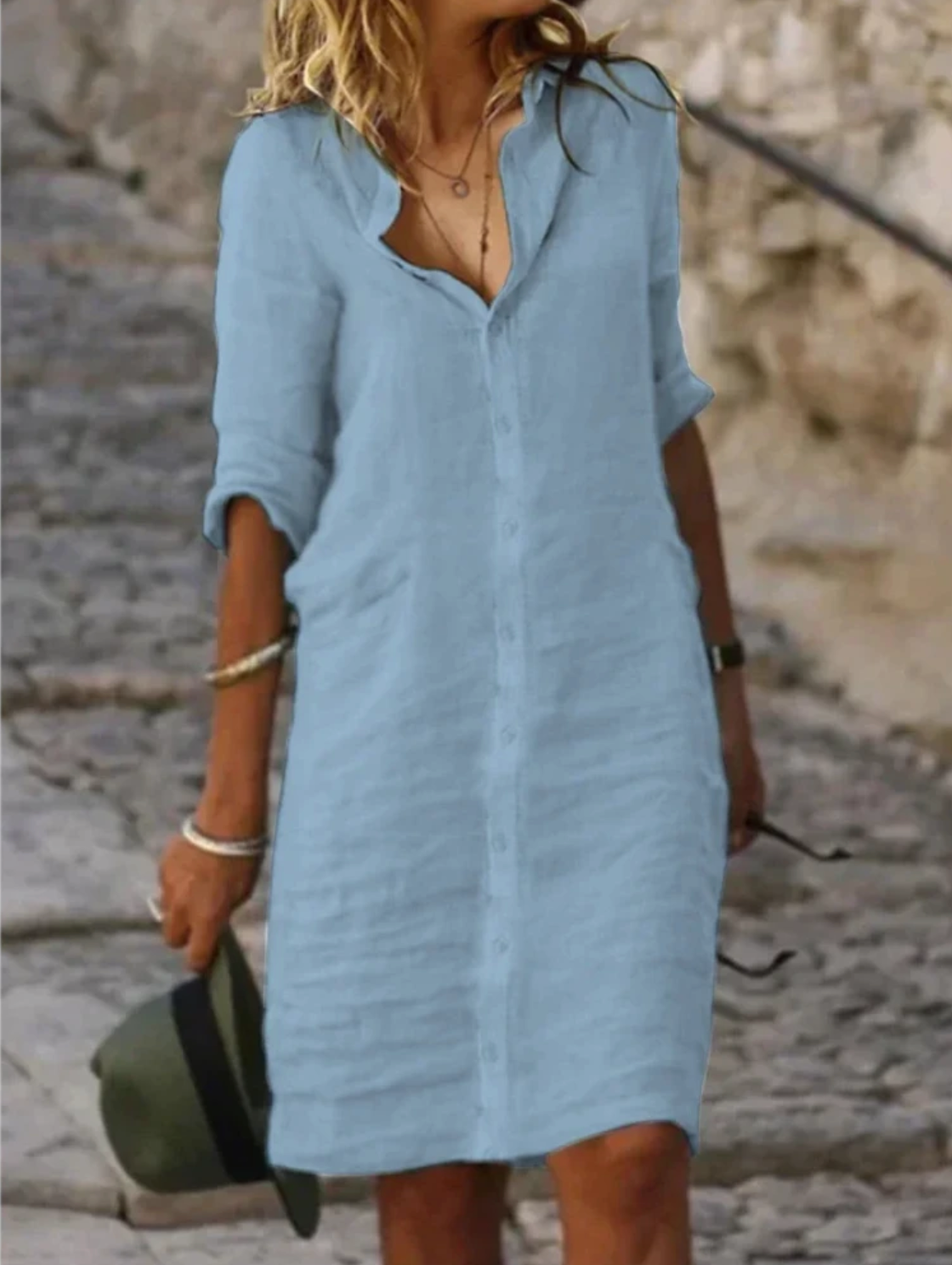 Valenzora | Linen Blouse Dress - Perfect Fit, Sustainable & Breathable - From Casual to Chic, Ideal for Every Season