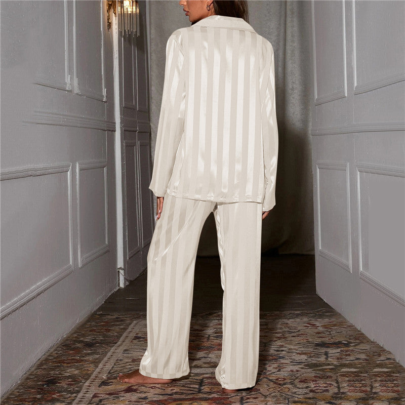Valenzora | Set Long Sleeve Button Up Lounge Set Satin Valenzora | set