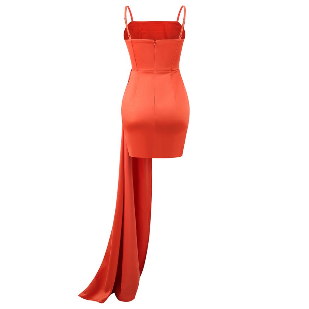Satin-Minikleid mit seitlichem Überrock