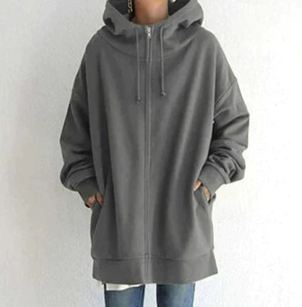 Women's winter hoodie with zipper