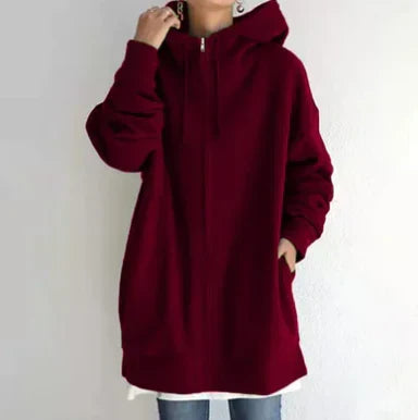 Women's winter hoodie with zipper