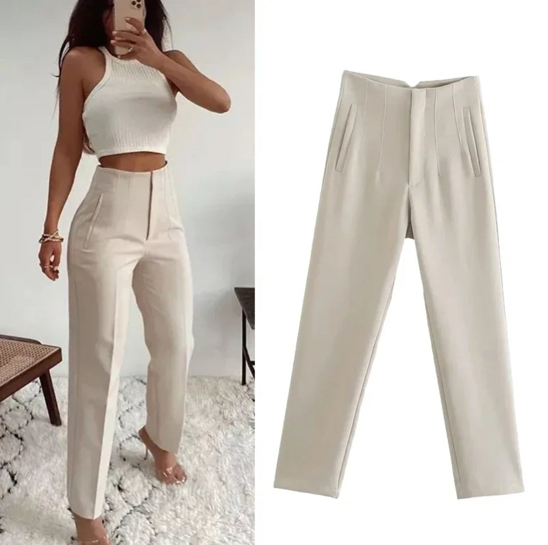 Hohe Taille - Legere Stoffhose