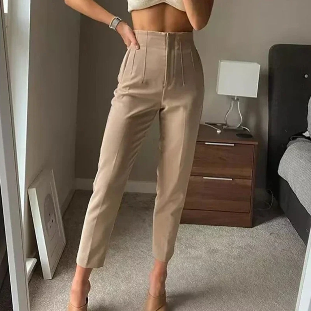 Hohe Taille - Legere Stoffhose