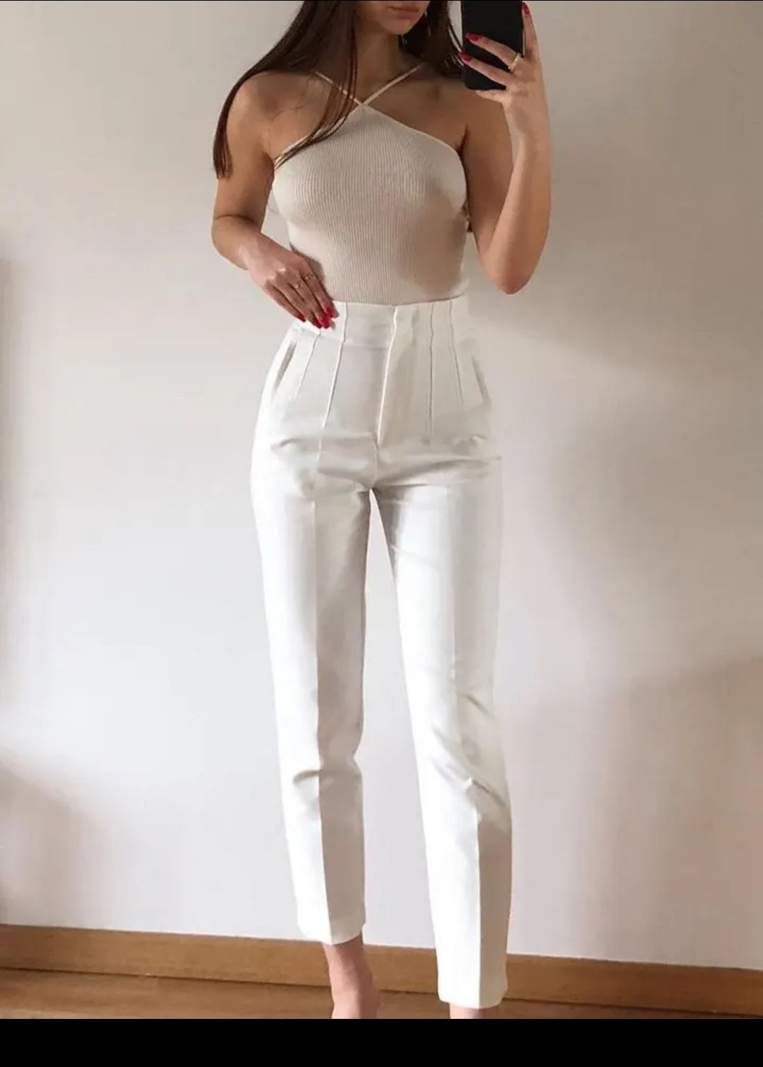 Hohe Taille - Legere Stoffhose