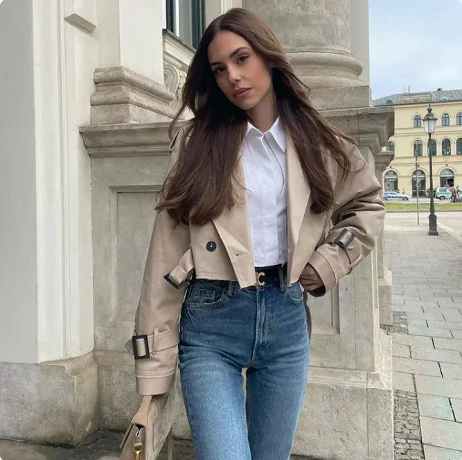 Valenzora | Langärmliger Trenchcoat mit verstellbarem Gürtel