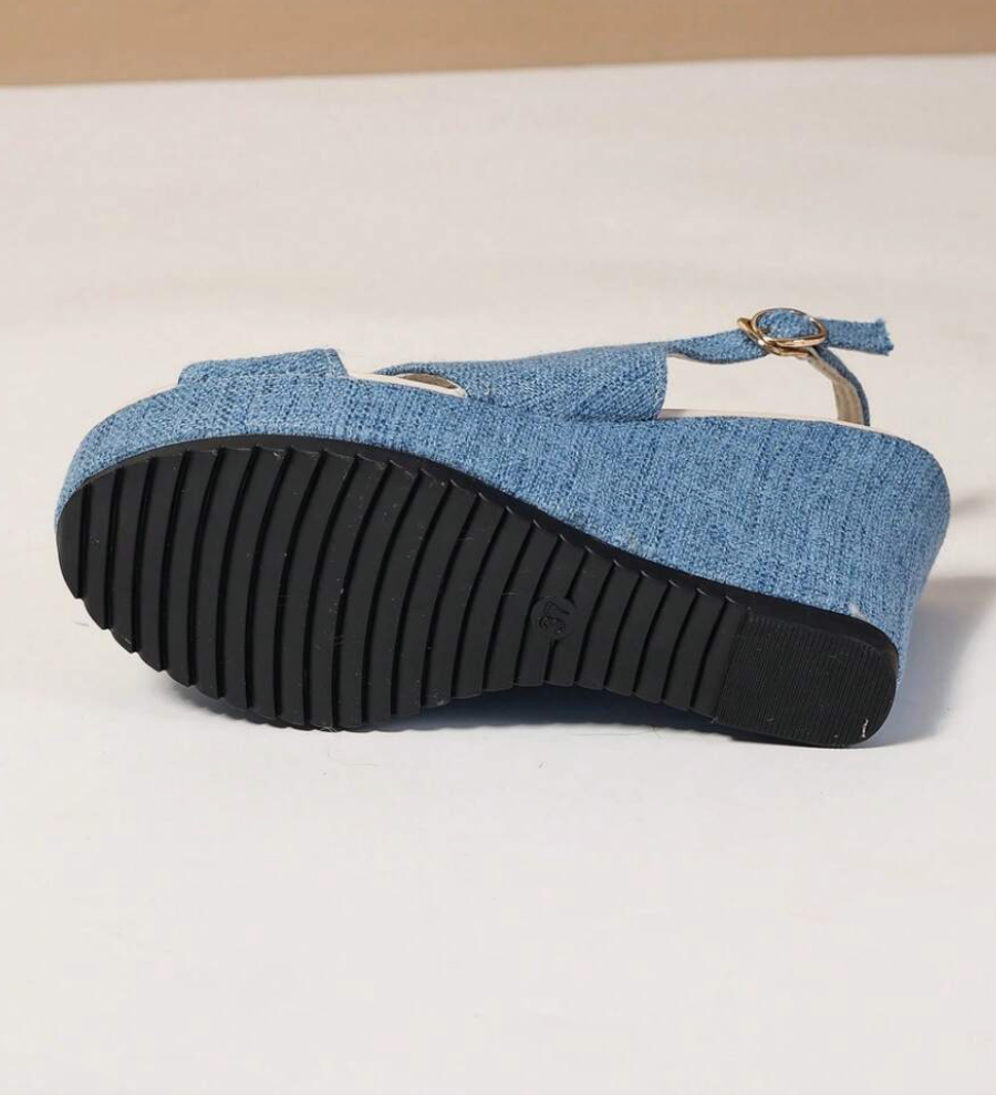 Valenzora | Denim wedge sandals