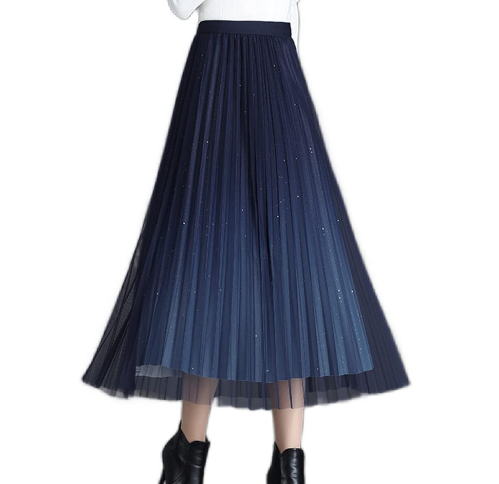 Valenzora | Pleated midi skirt with gradient