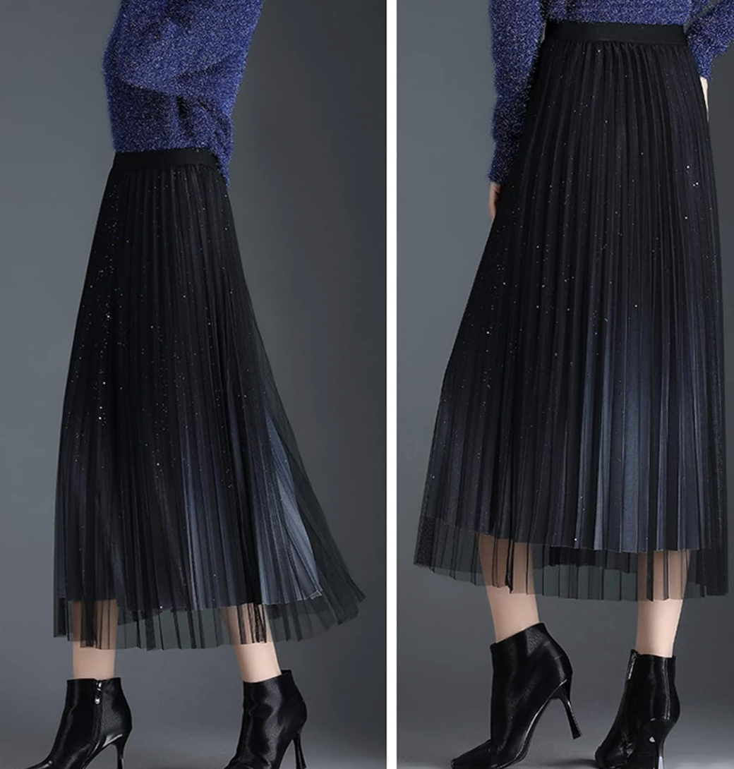 Valenzora | Pleated midi skirt with gradient