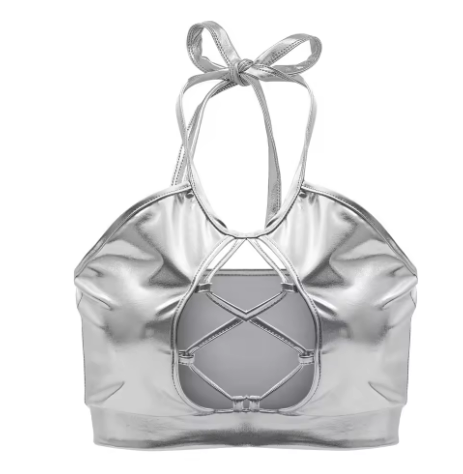 Damen Sport-Bikinioberteil mit einzigartigen Schnittdetails und schimmerndem Finish, Größe Valenzora
