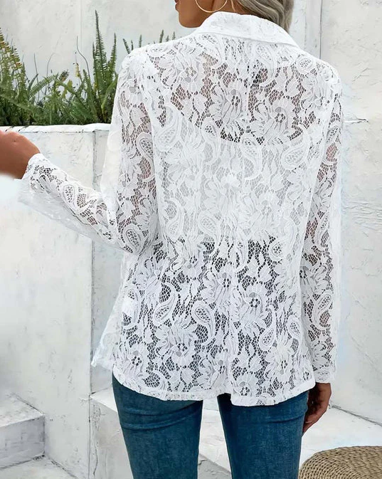 Valenzora | Lace blazer with lapel collar