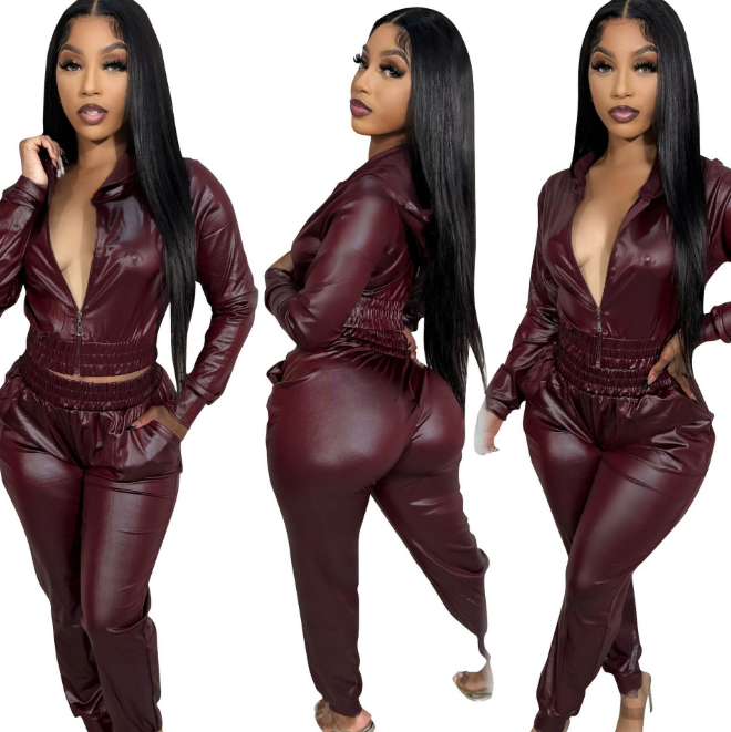 Valenzora | Shiny metallic long-sleeved jumpsuit