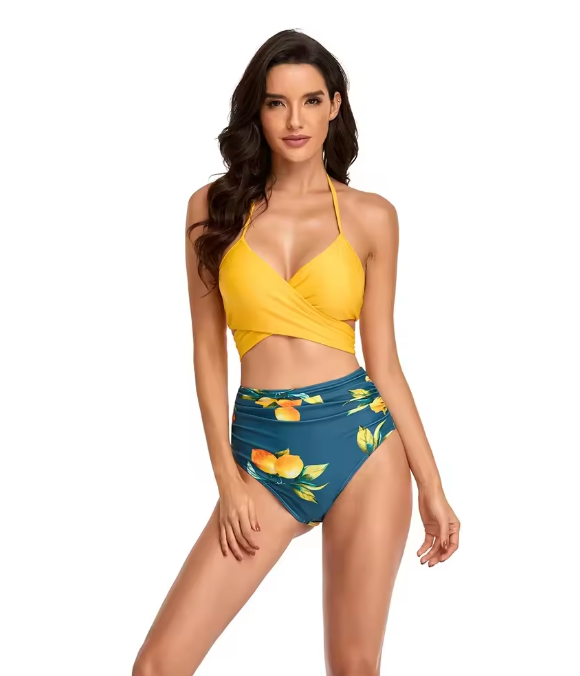 Valenzora Bikini-Set | Bikini mit Blumenmuster zum Wickeln und Binden