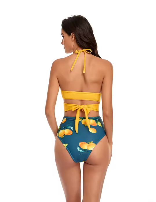 Valenzora Bikini-Set | Bikini mit Blumenmuster zum Wickeln und Binden