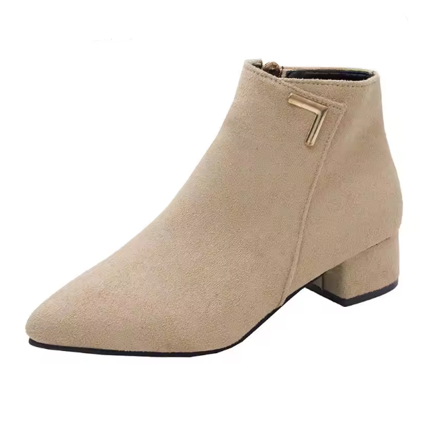 Valenzora | Stiefeletten mit spitzer Zehenpartie und seitlichem Reißverschluss, Damen-Stiefeletten
