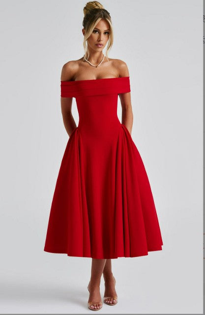 Valenzora | Elegant Blue Midi Dress