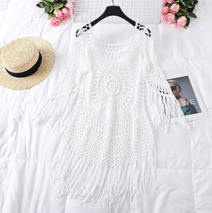 Valenzora | Cover-up im Boho-Stil, langärmelig, Bikini-Cover-up, Strand-Outfits