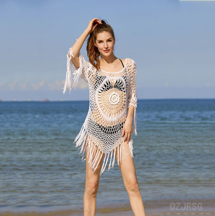 Valenzora | Cover-up im Boho-Stil, langärmelig, Bikini-Cover-up, Strand-Outfits