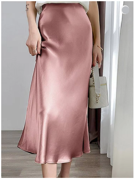 Valenzora | Eleganter Rock mit hoher Taille aus seidigem Eisseide-Stoff