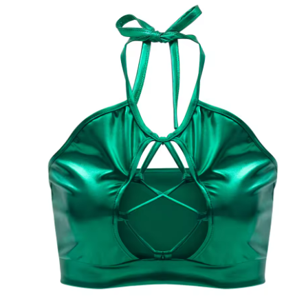 Damen Sport-Bikinioberteil mit einzigartigen Schnittdetails und schimmerndem Finish, Größe Valenzora