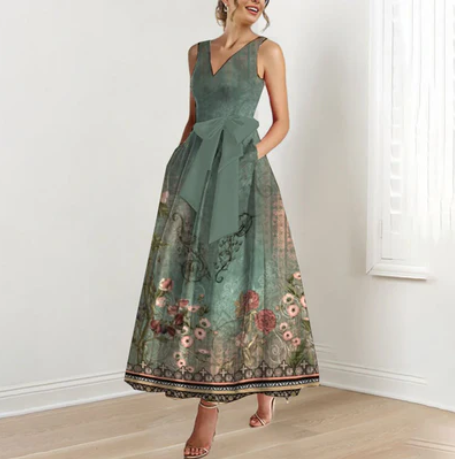Valenzora | Traumkleid aus grüner Seide