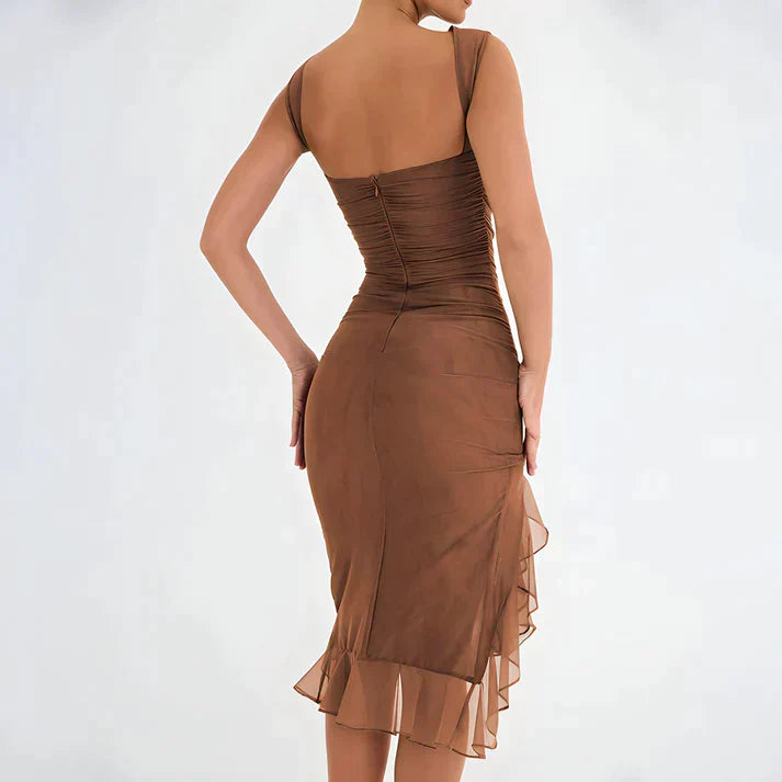 Valenzora - Elegant bodycon dress with ruffles