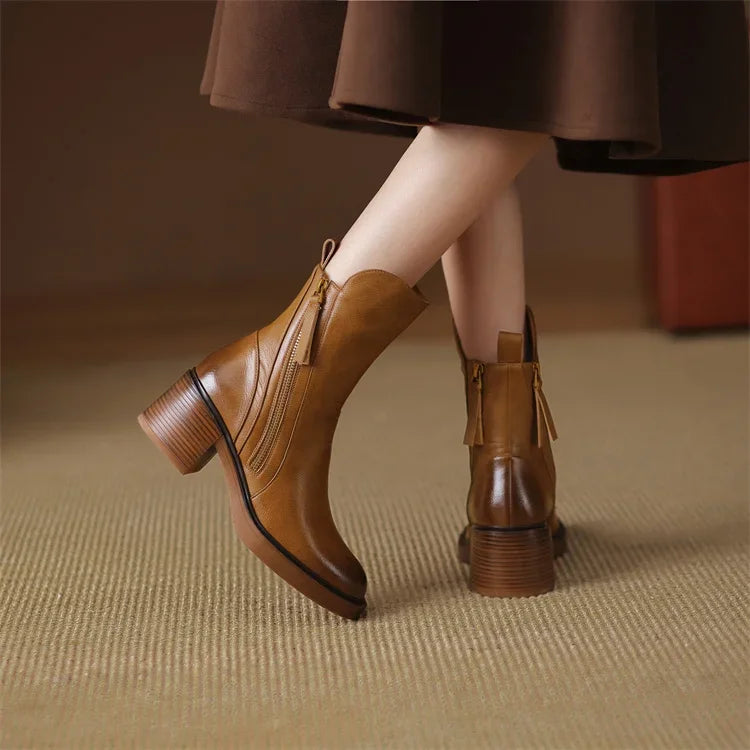 Valenzora – Damen Stiefeletten aus Leder