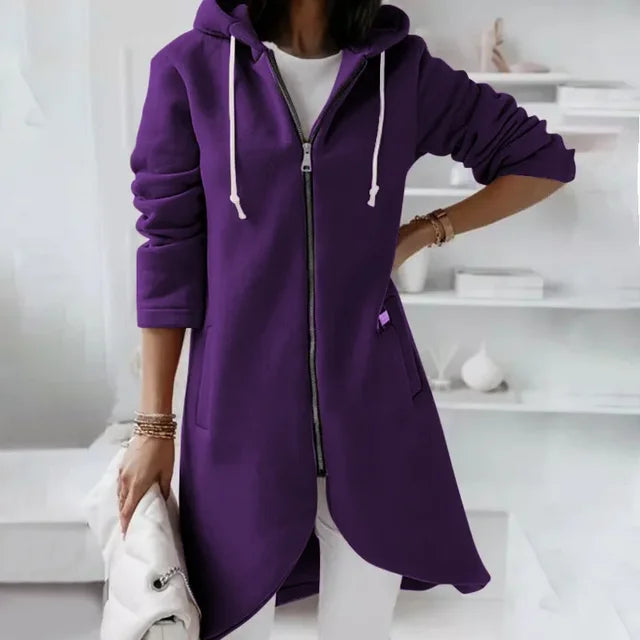Valenzora | Kapuzen-Cardigan mit abgerundetem Saum