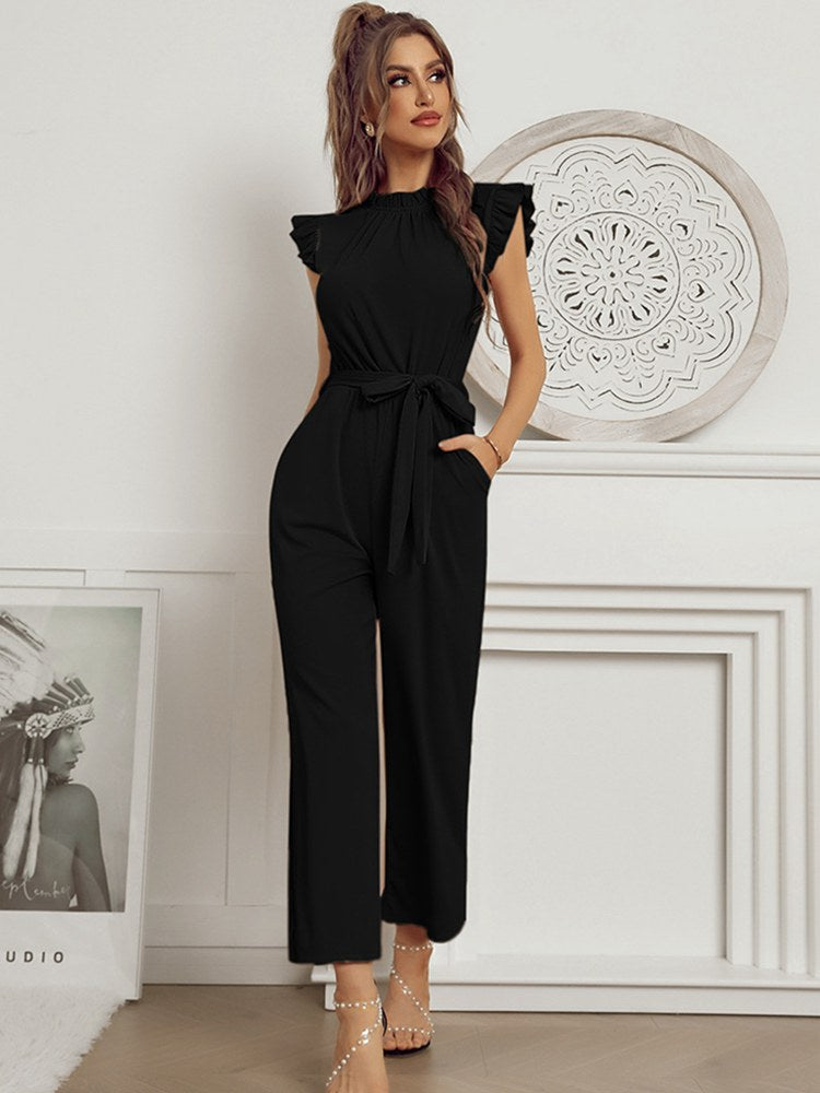 Valenzora | Pink Ruffled Jumpsuit