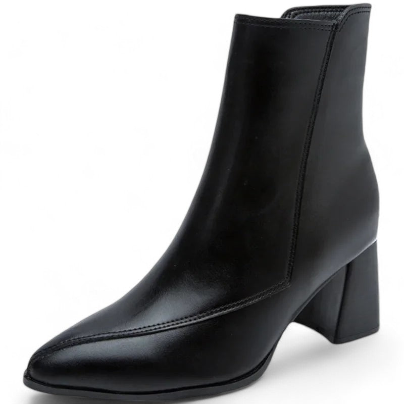 Valenzora - Women's trendy chunky heeled boots with pointed toe and waterproof platform