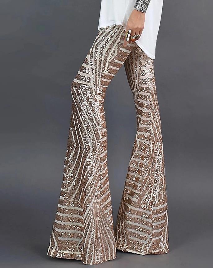 Valenzora - Gold glitter rubber pants