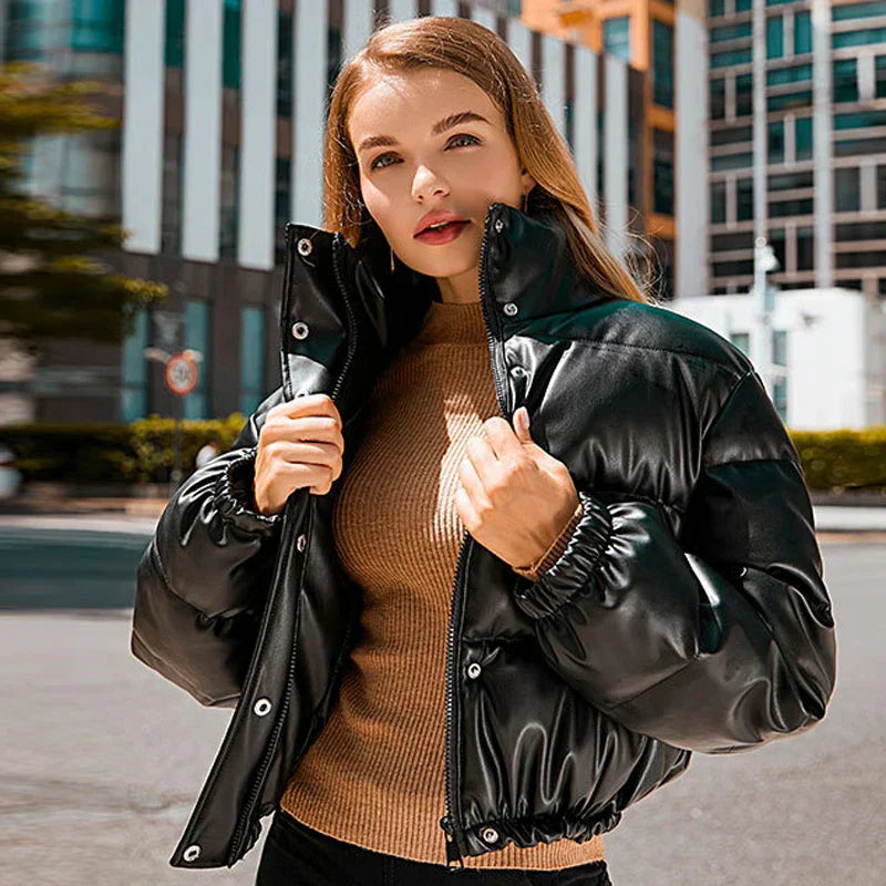 Valenzora | Padded leather jacket for women