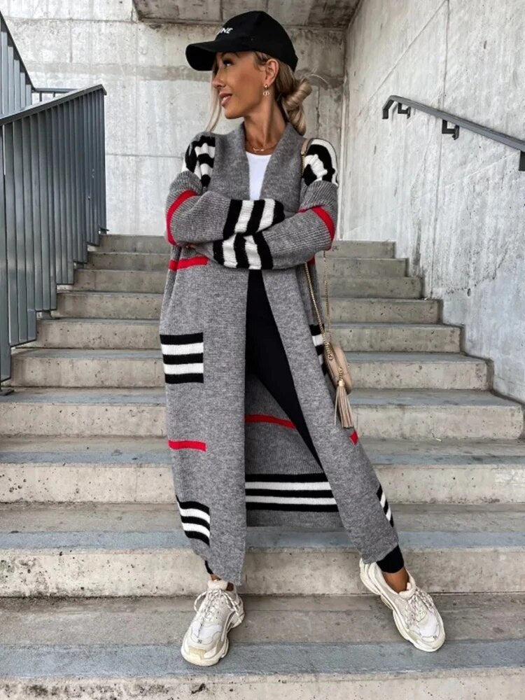 Valenzora - Long striped cardigan
