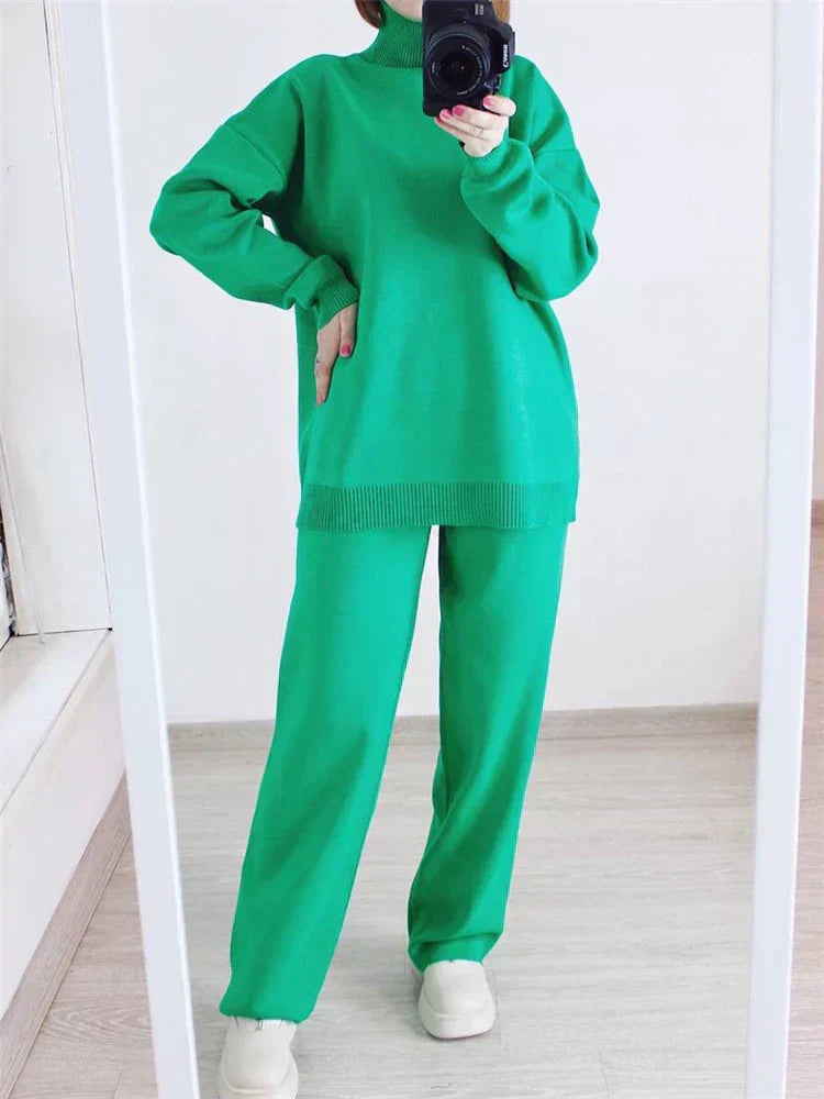 Valenzora | 3-piece loungewear set - knitted women's sweater and trousers