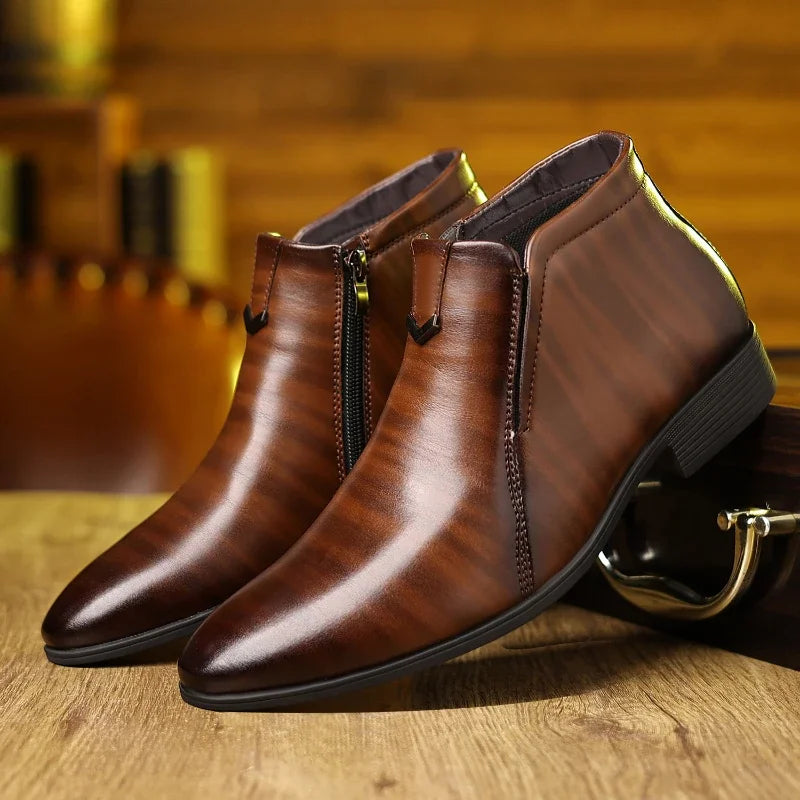 Valenzora | Lederstiefel mit Reißverschluss
