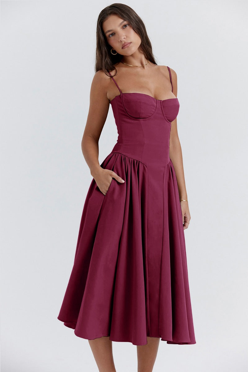Valenzora | Ärmelloses Midikleid mit Korsett-Passform