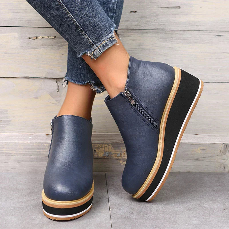 Valenzora – Stylische Stiefeletten mit Reißverschluss und Plateau