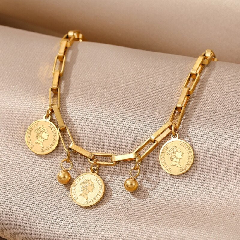 Valenzora Sparkling Freedom Bracelet | Women's Stainless Steel Round Signature Portrait Pendant