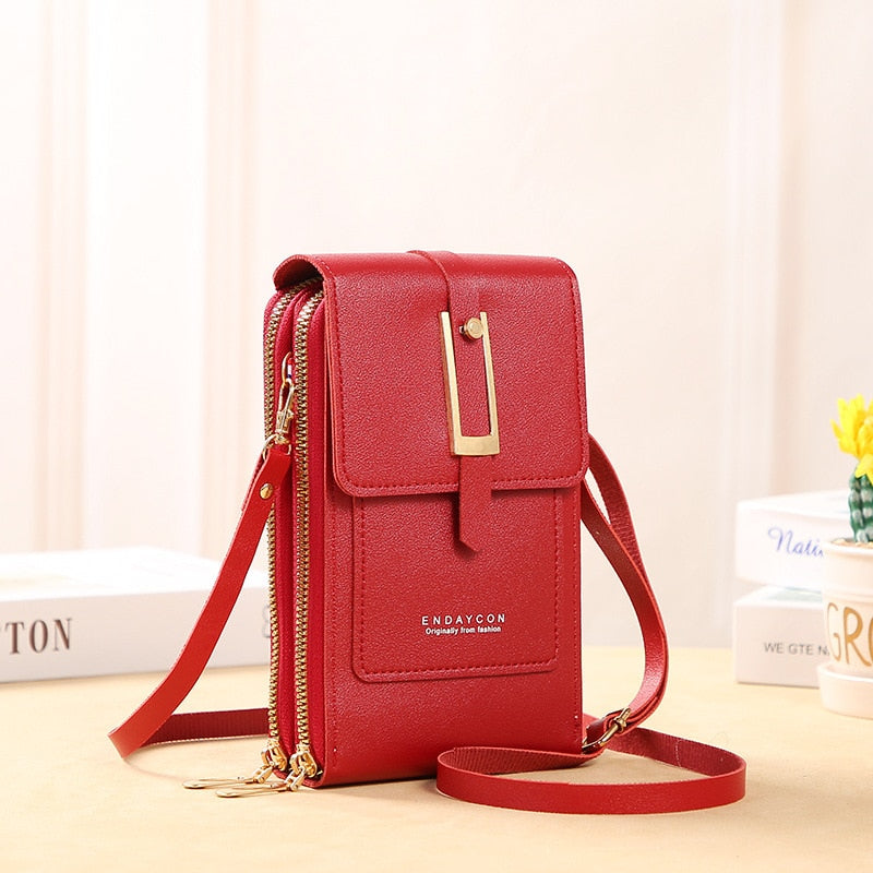 Valenzora Leather Smartphone Clutch | Women's Handbag with Touchscreen Window