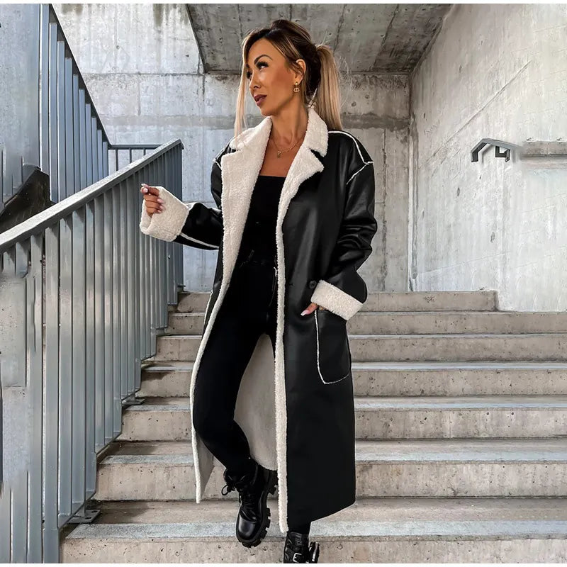 Lederjacke mit Fell