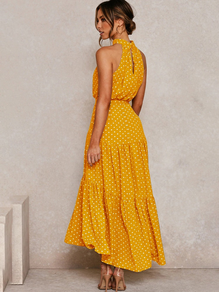 Valenzora | Tupfen-Neckholderkleid